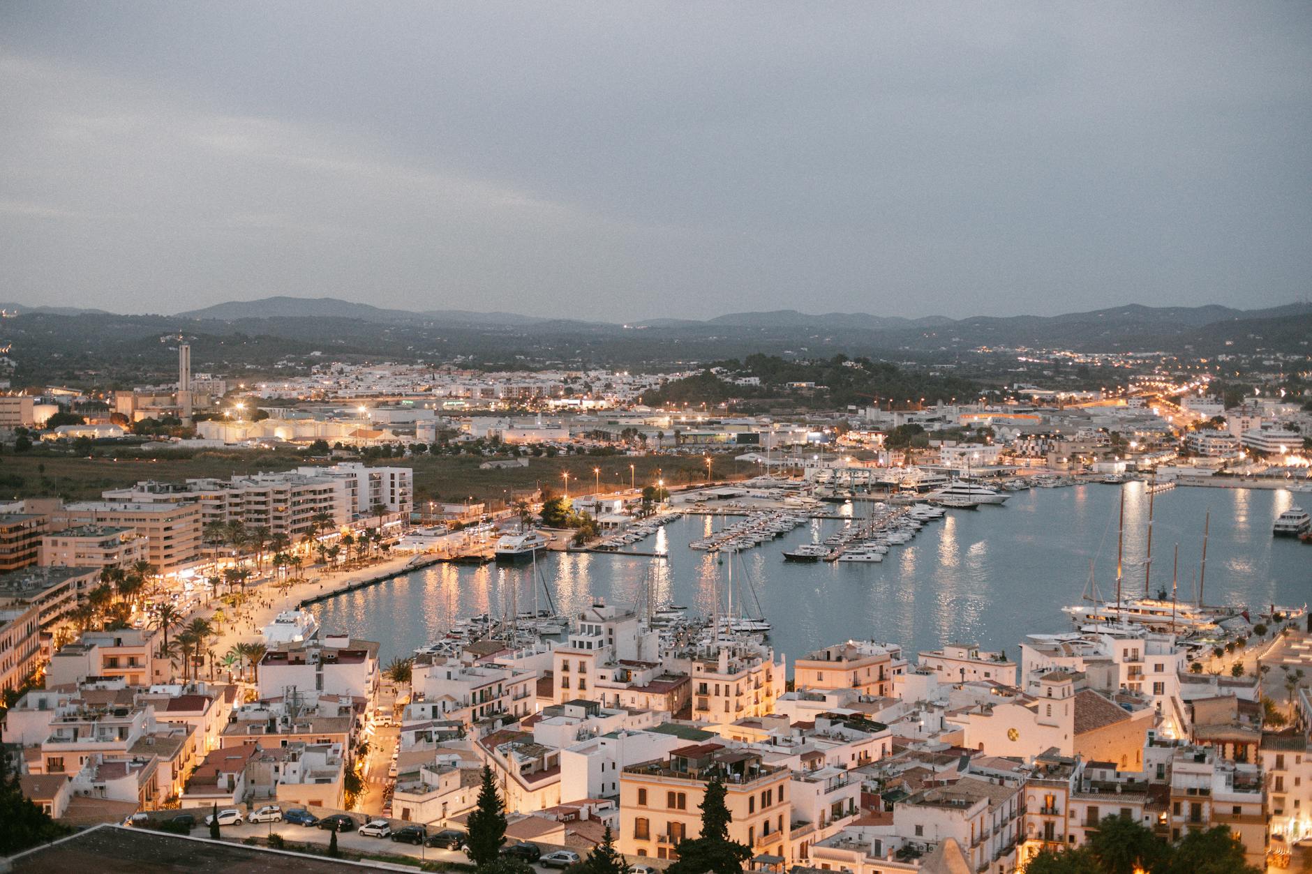 Ibiza architecture at night