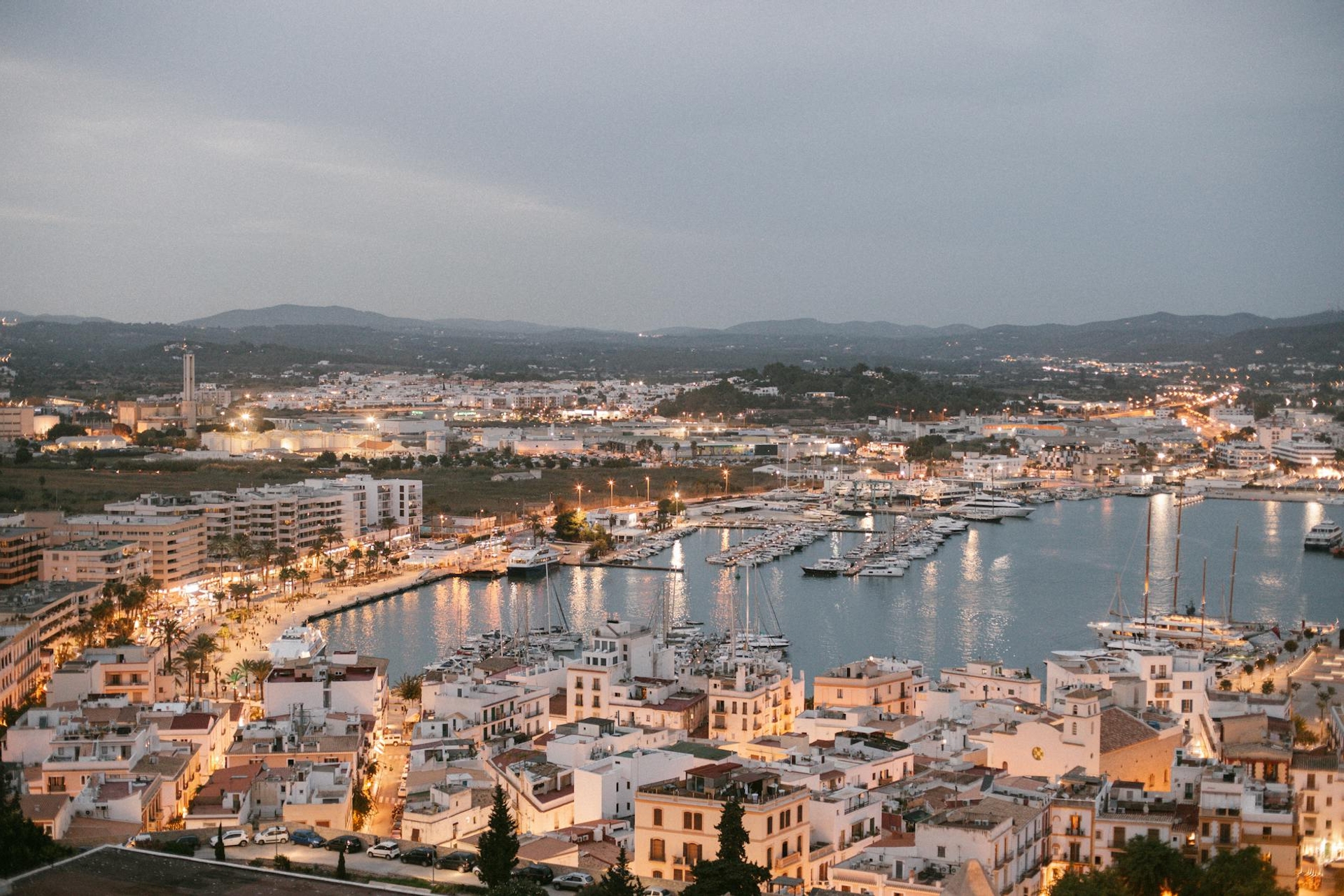 Ibiza architecture at night