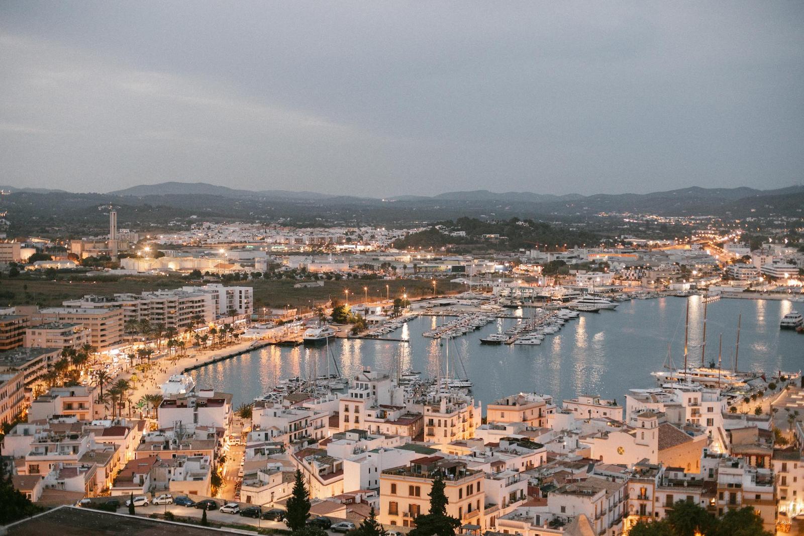 Ibiza architecture at night