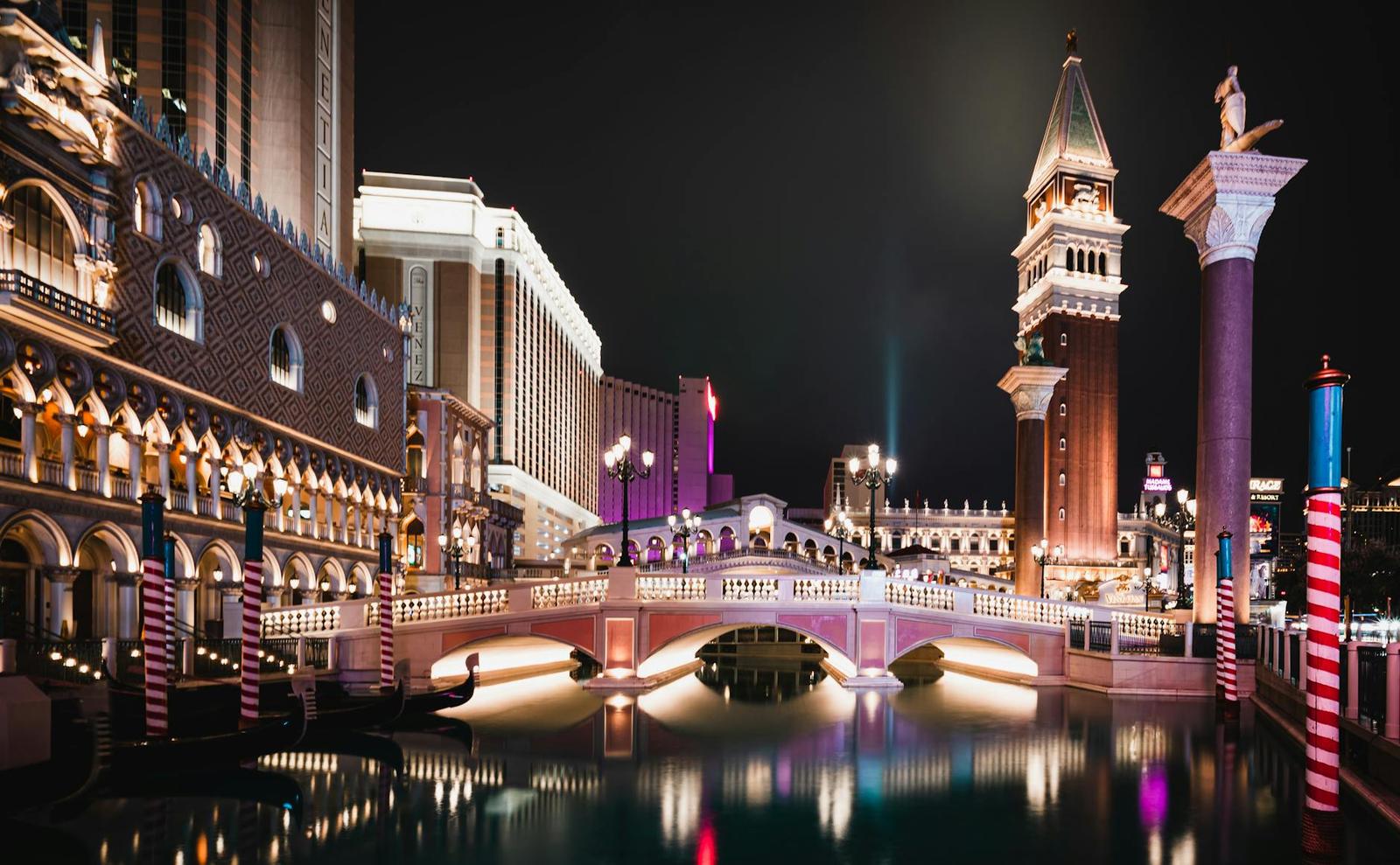 Las Vegas architecture at night