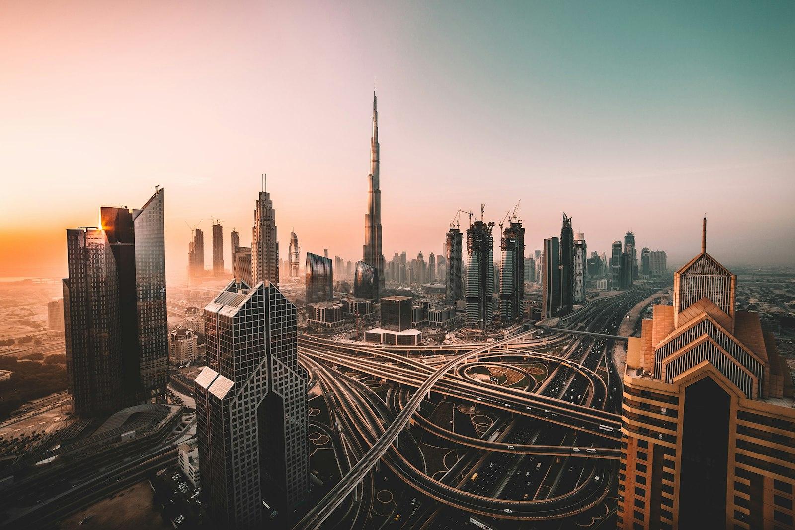 Dubai skyline aerial