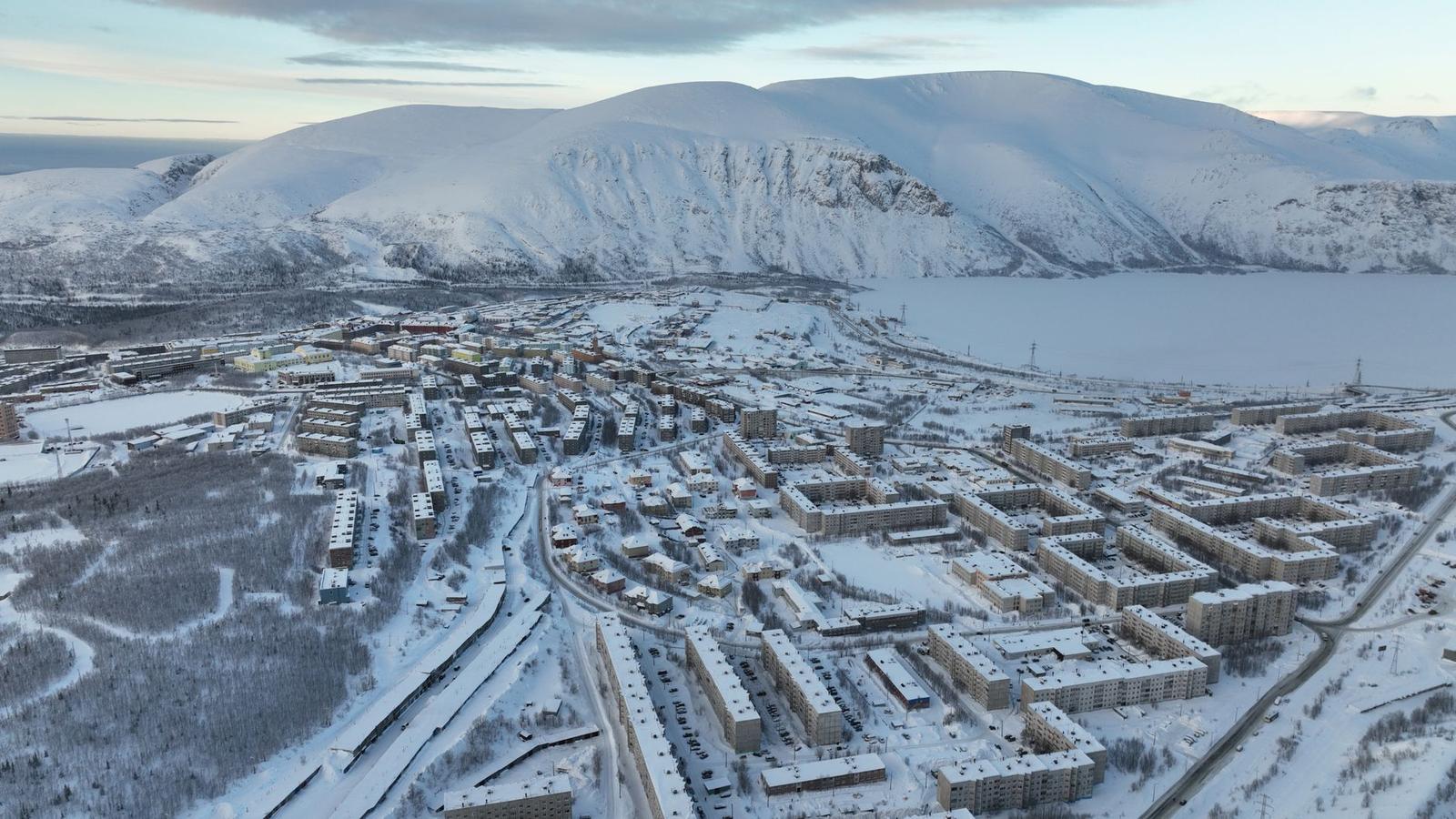 Aerial view of Kirovsk, Russia