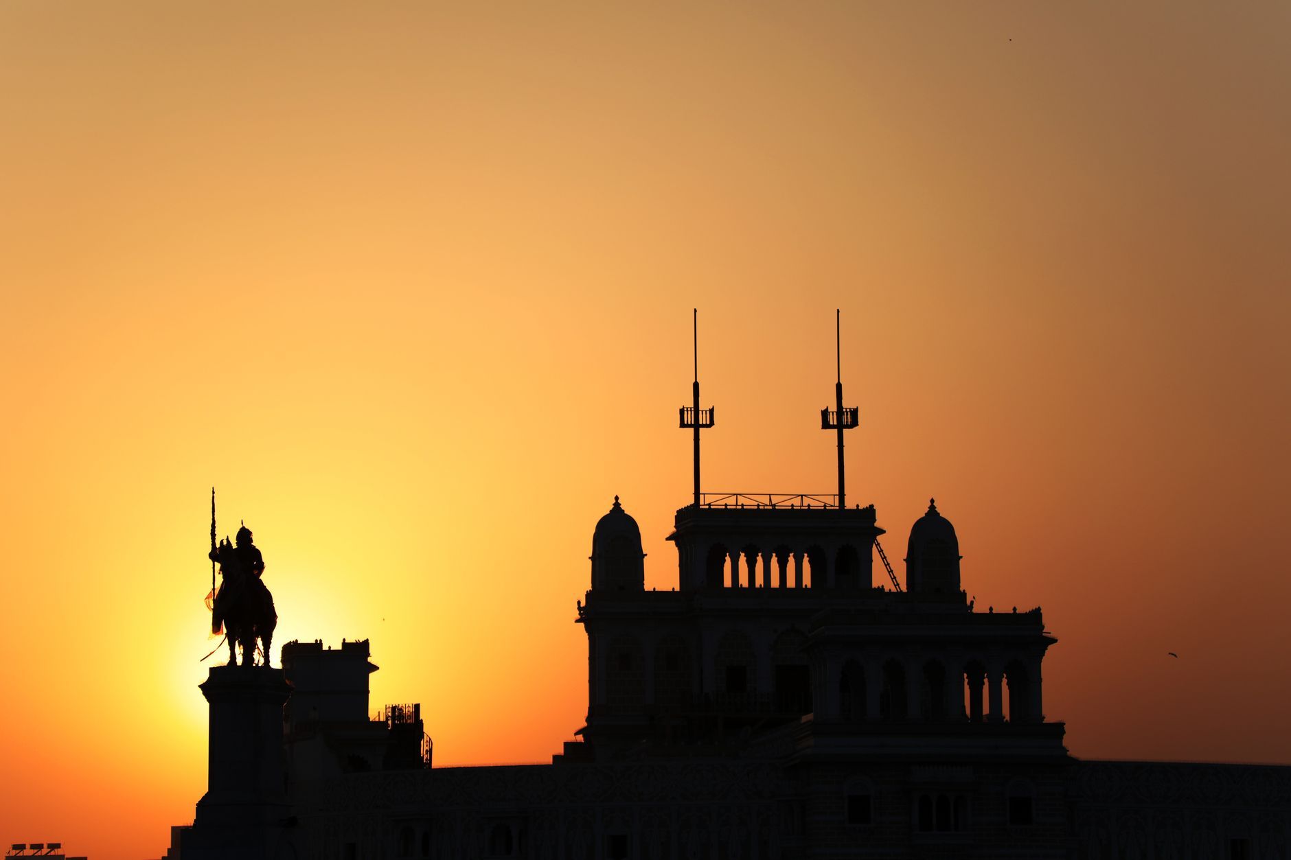 India at golden hour