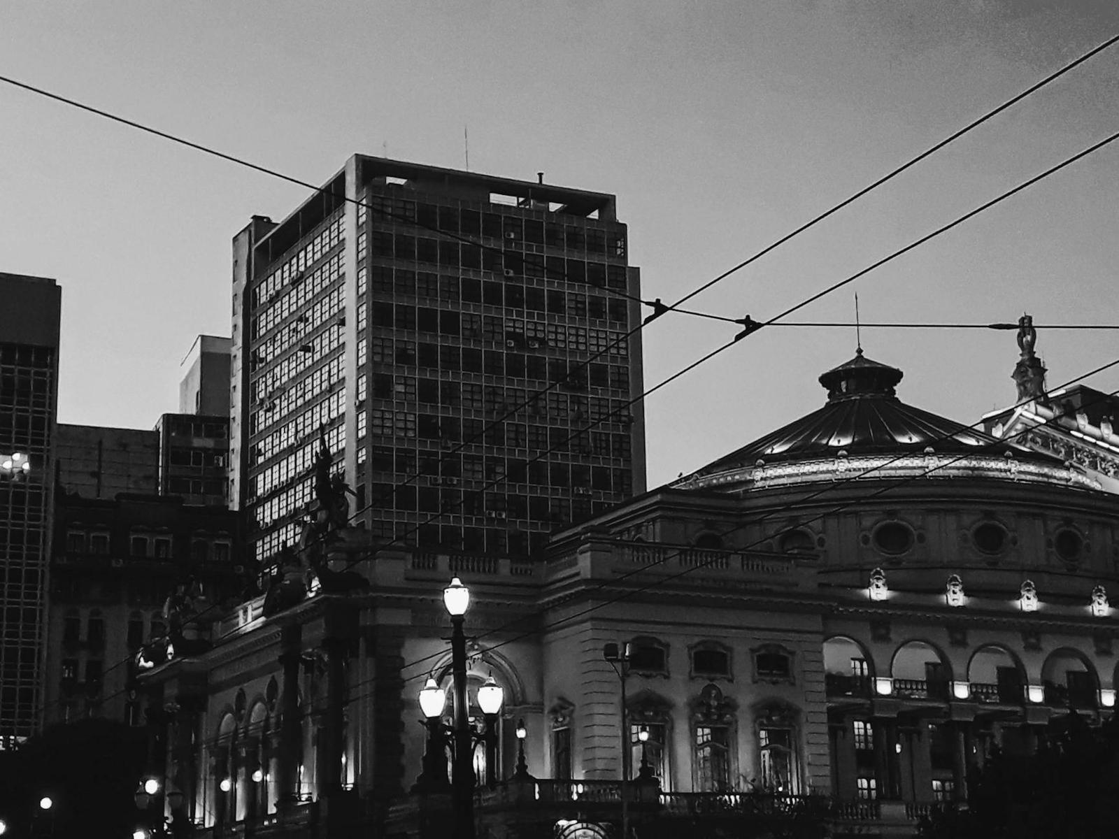 Monacao architecture at night