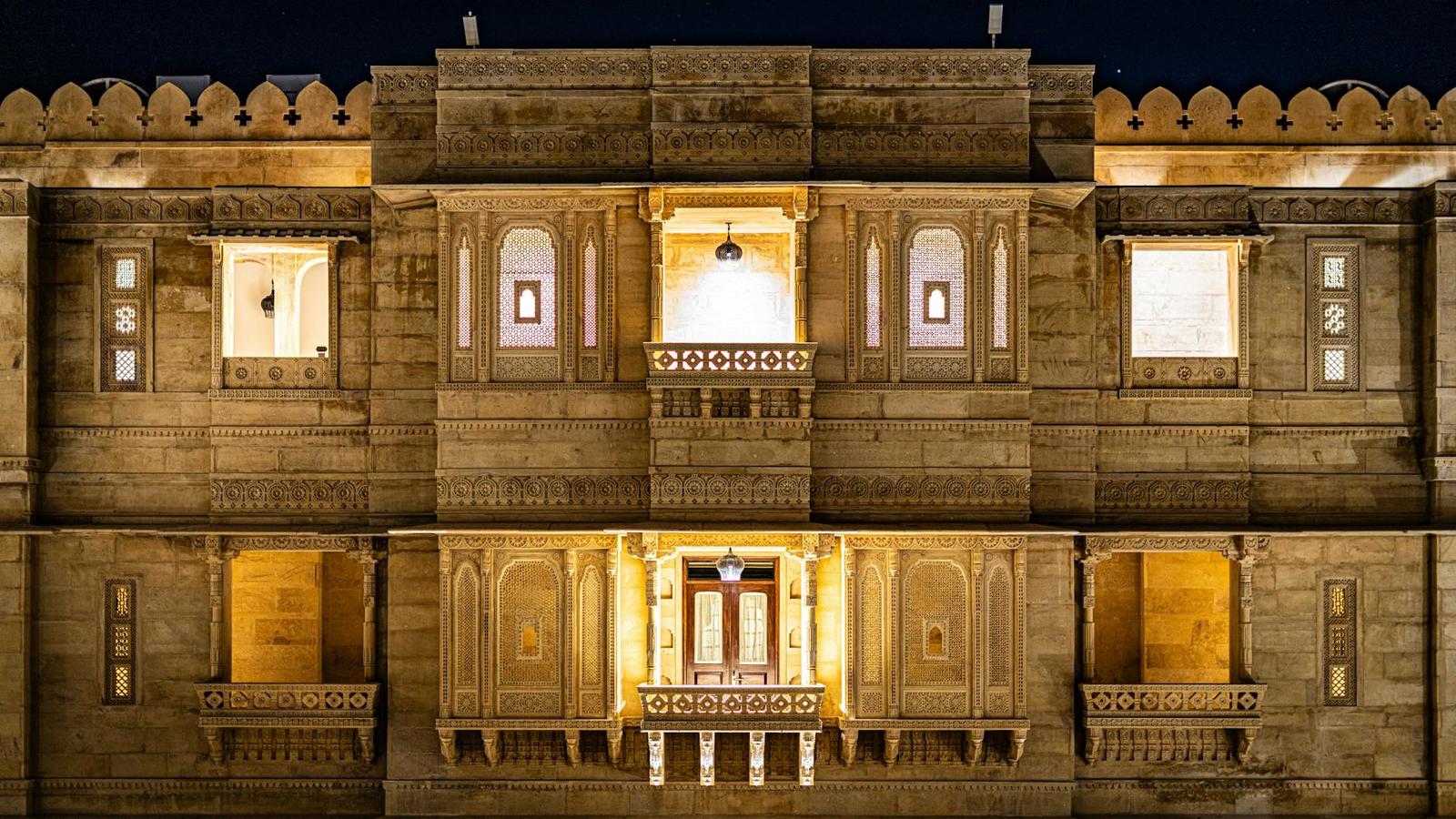 Jaisalmer architecture at night