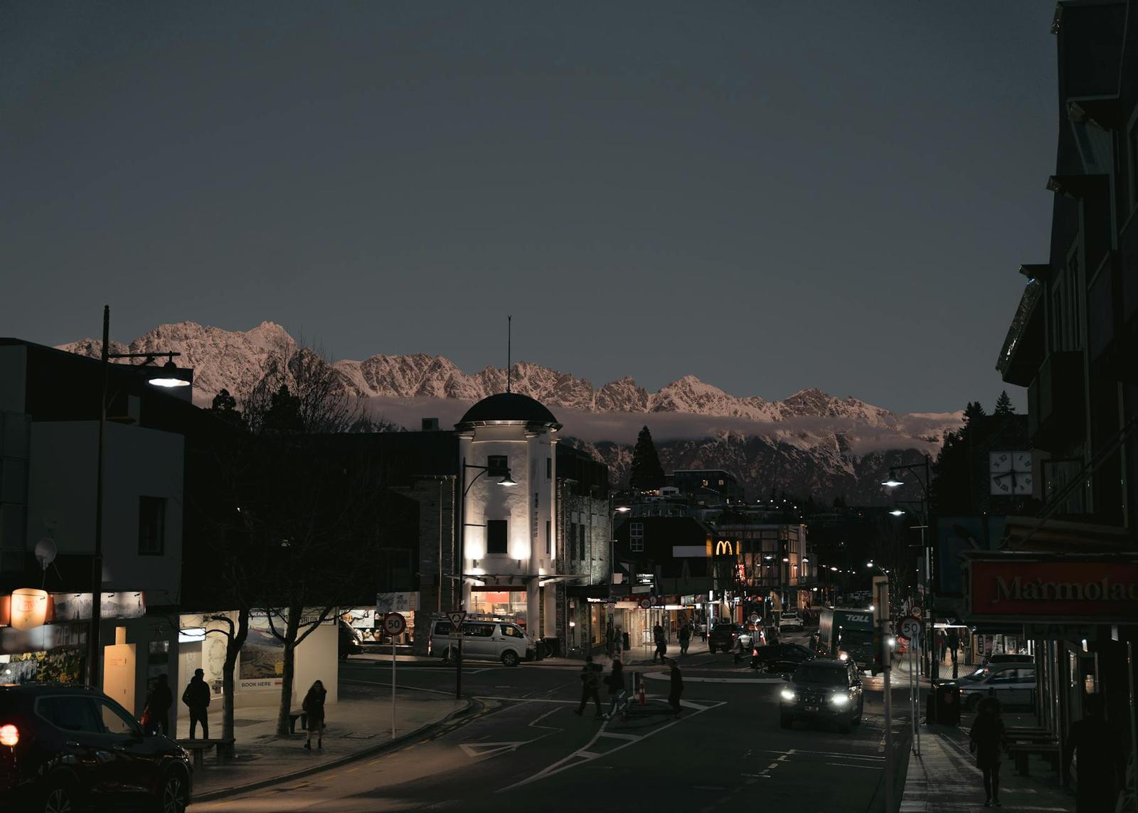 Queenstown architecture at night