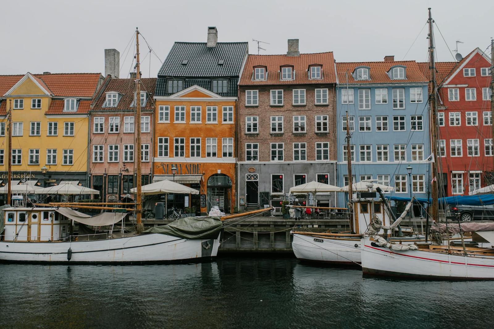 Coloured houses along — Copenhagen, Denmark