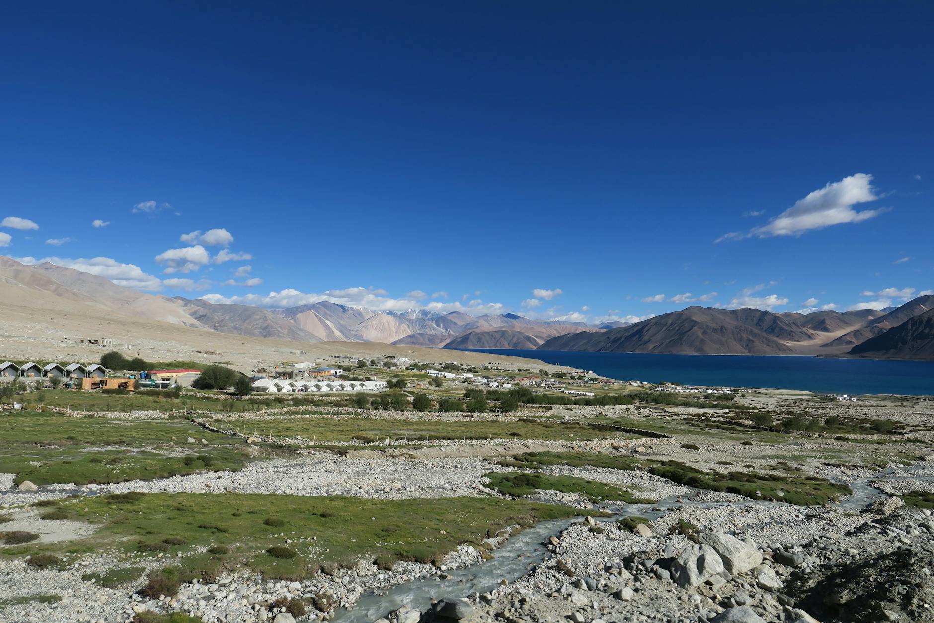 A hotel in Pangong Lake, India