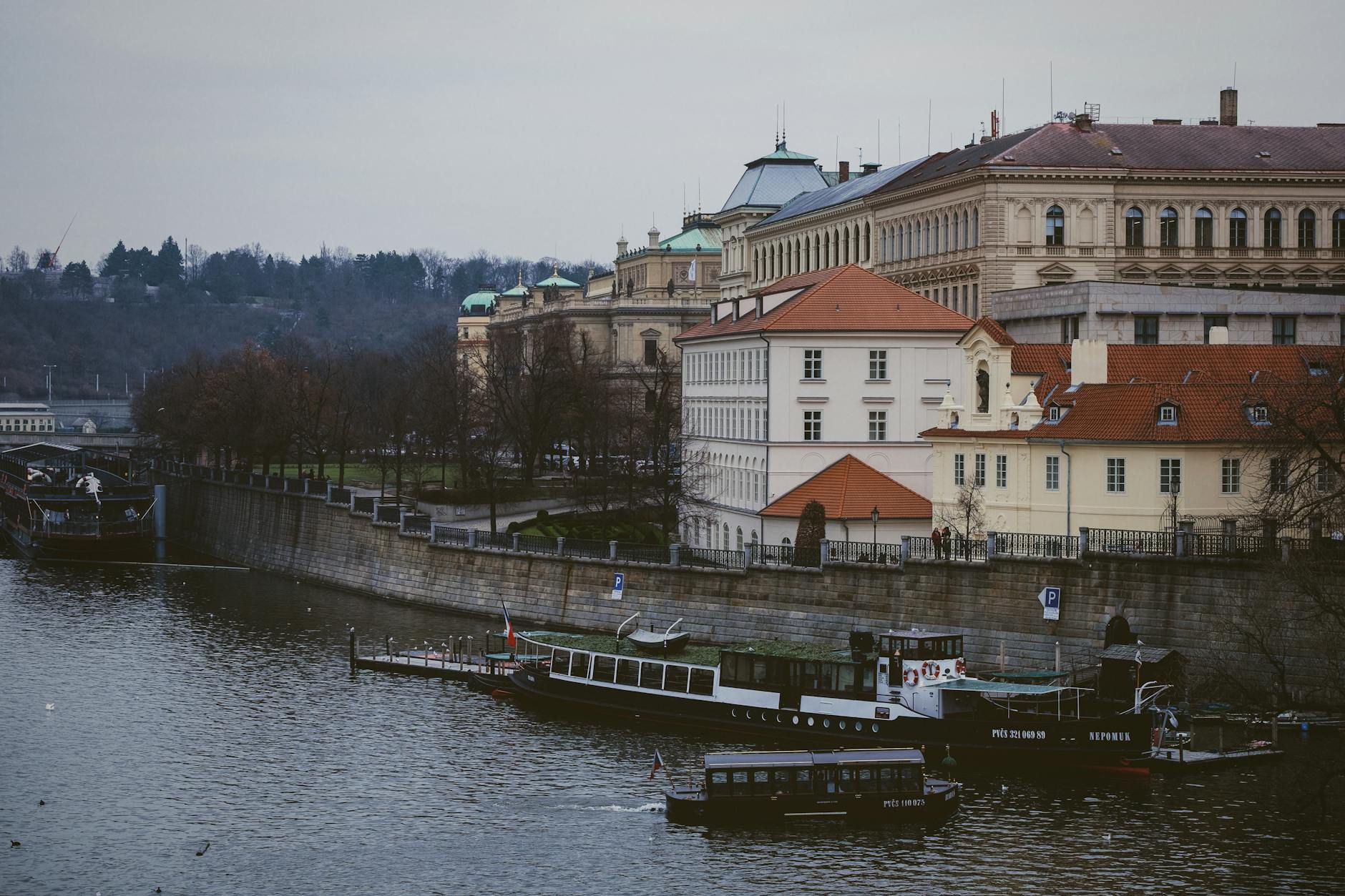 town inside river — Prague, Czechia
