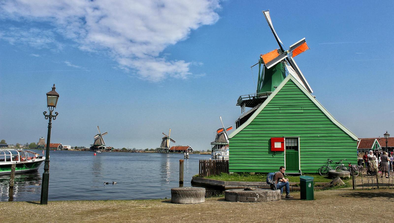 Zaanse Schans Windmills, Switzerland + France + Netherlands