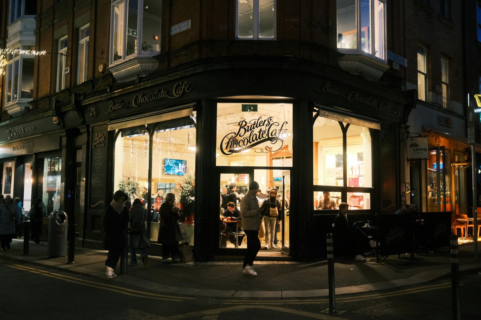 Chocolate architecture at night