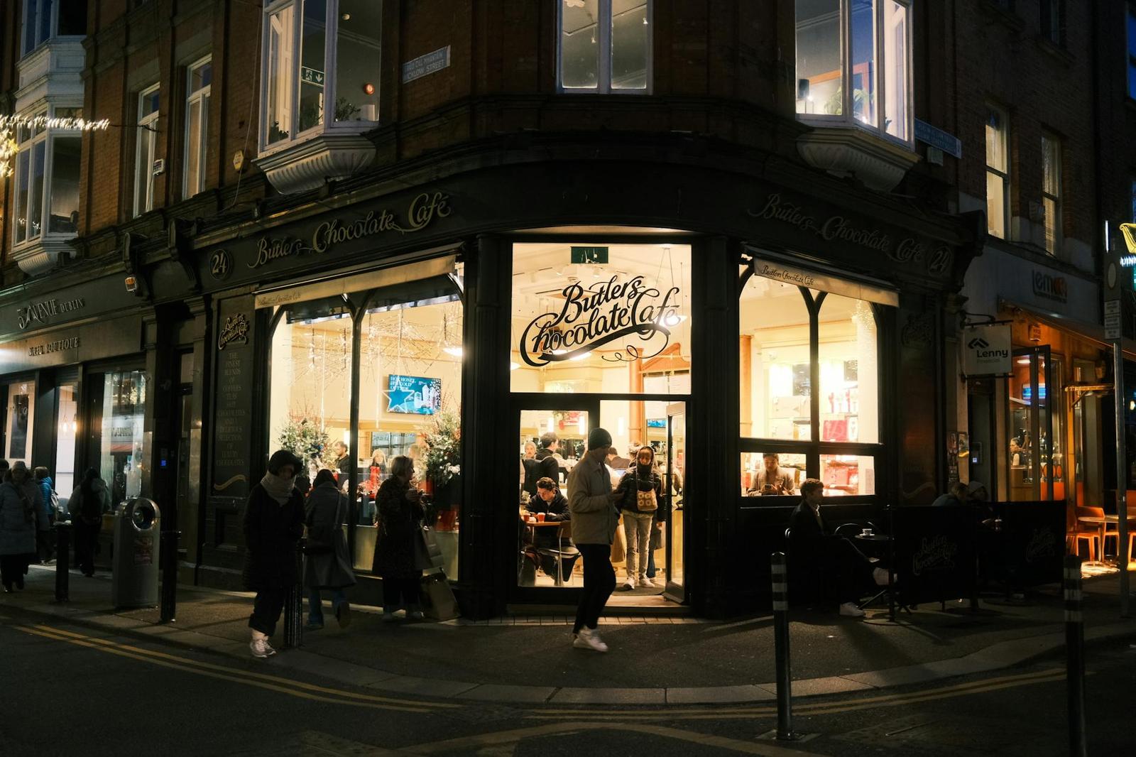 Chocolate architecture at night