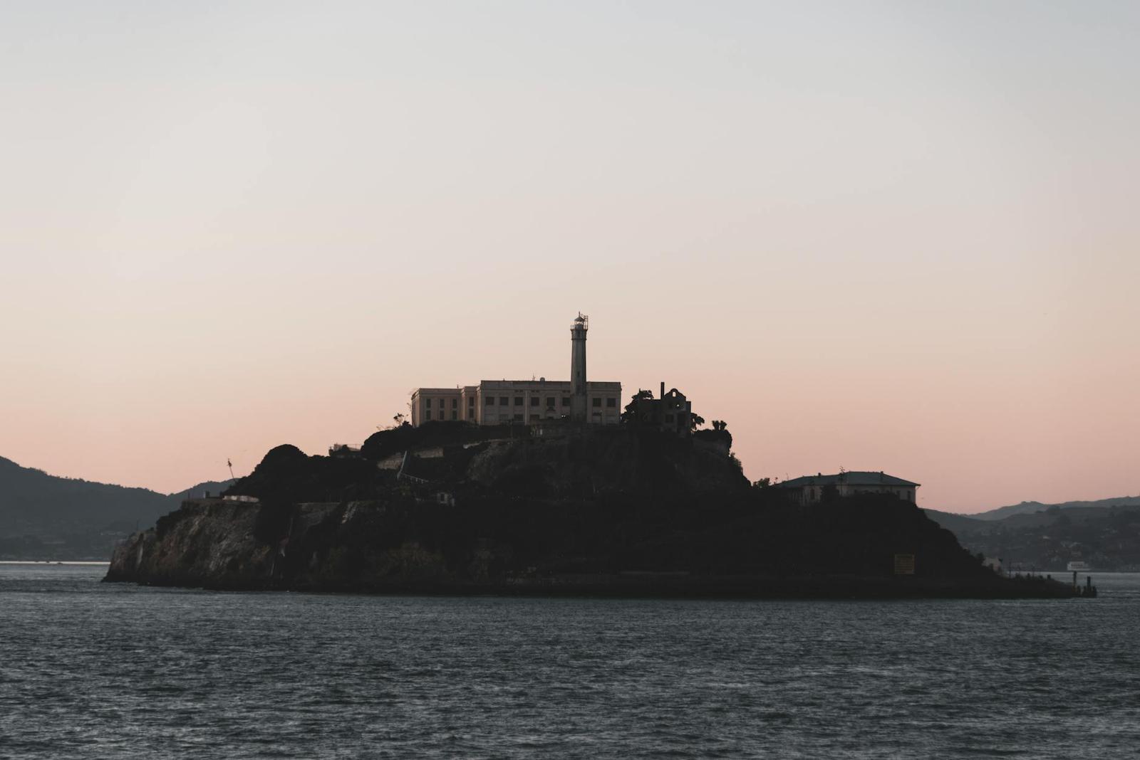 Alcatraz architecture at night