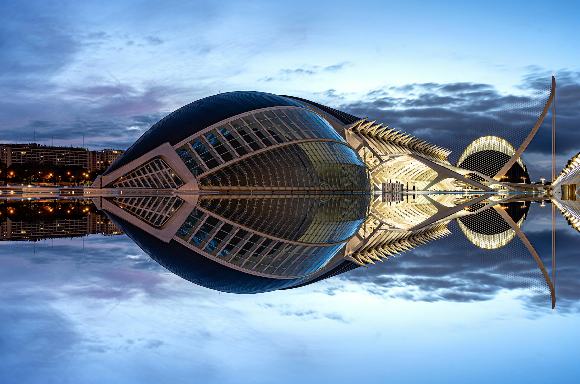 Valencia architecture at night