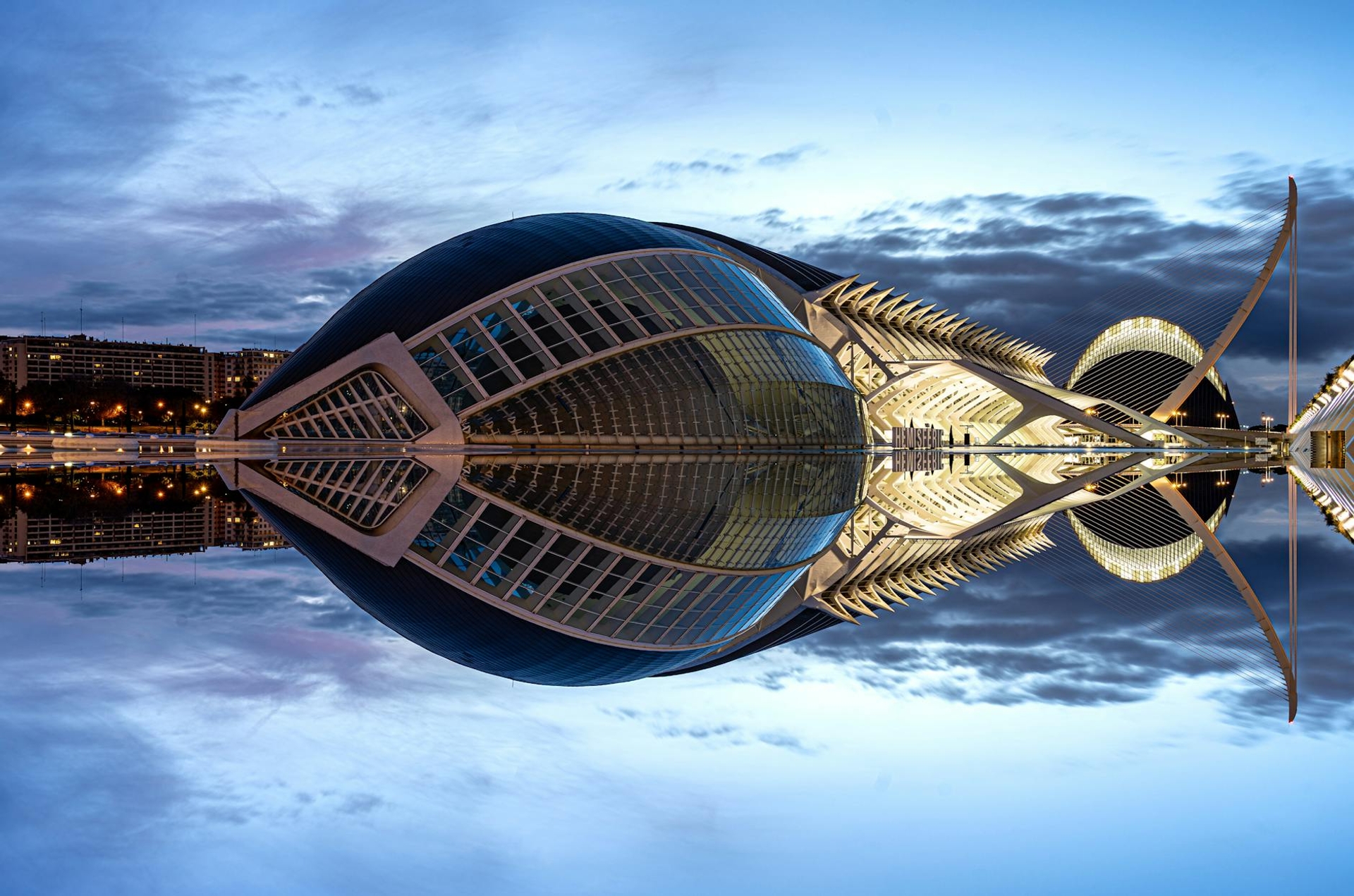 Valencia architecture at night