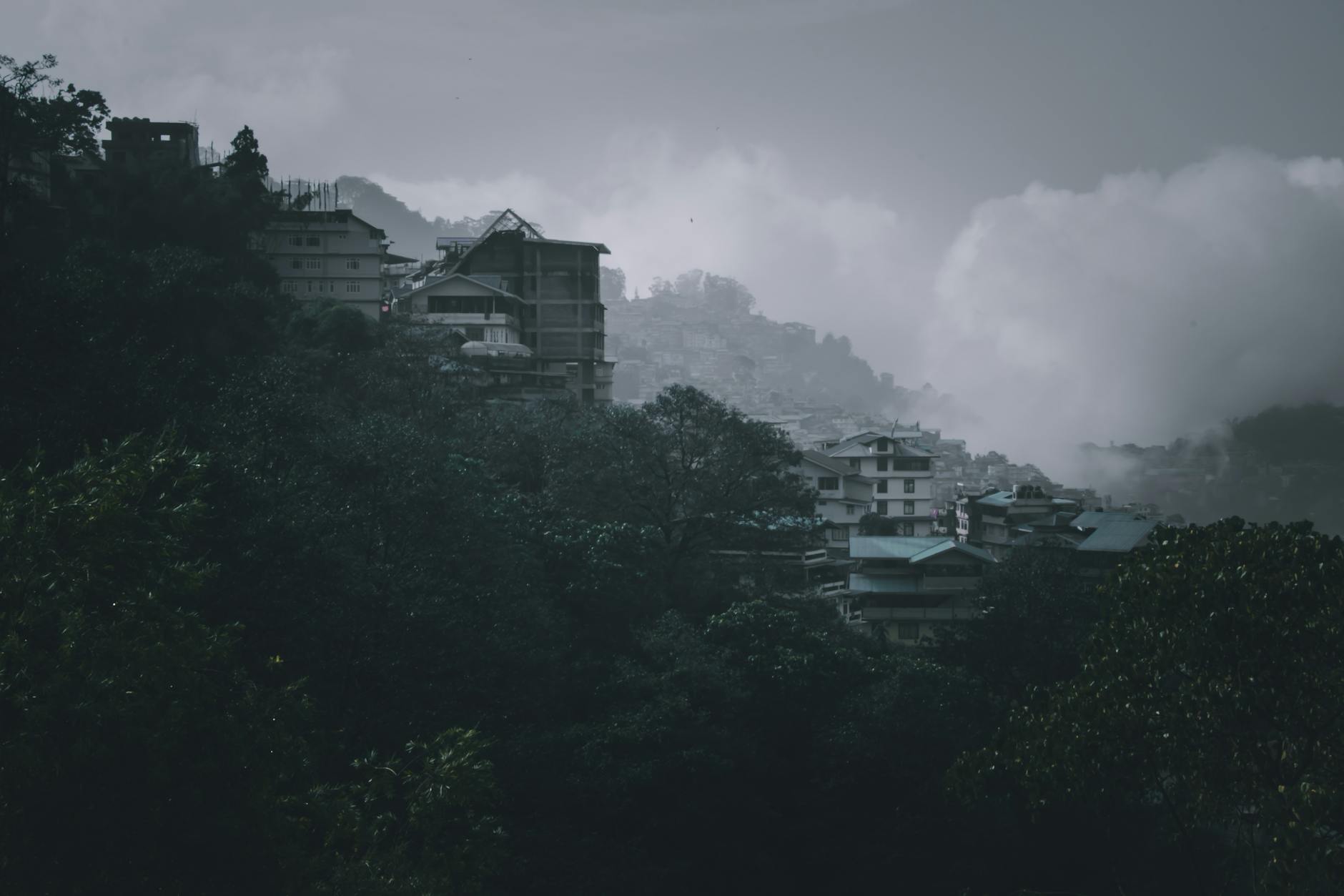 North Sikkim architecture at night