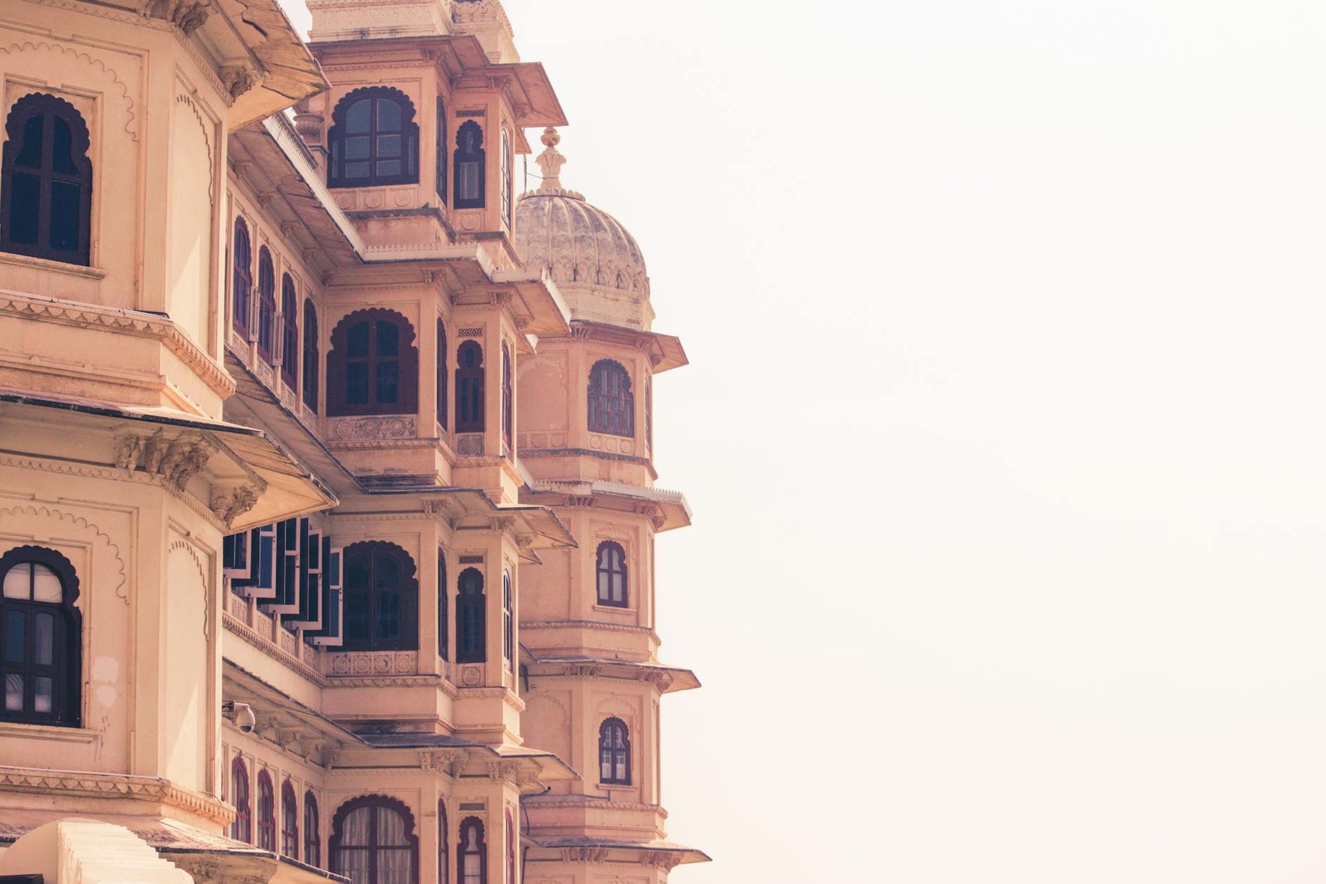 Stunning view of Udaipur City Palace's architectural facade in Rajasthan