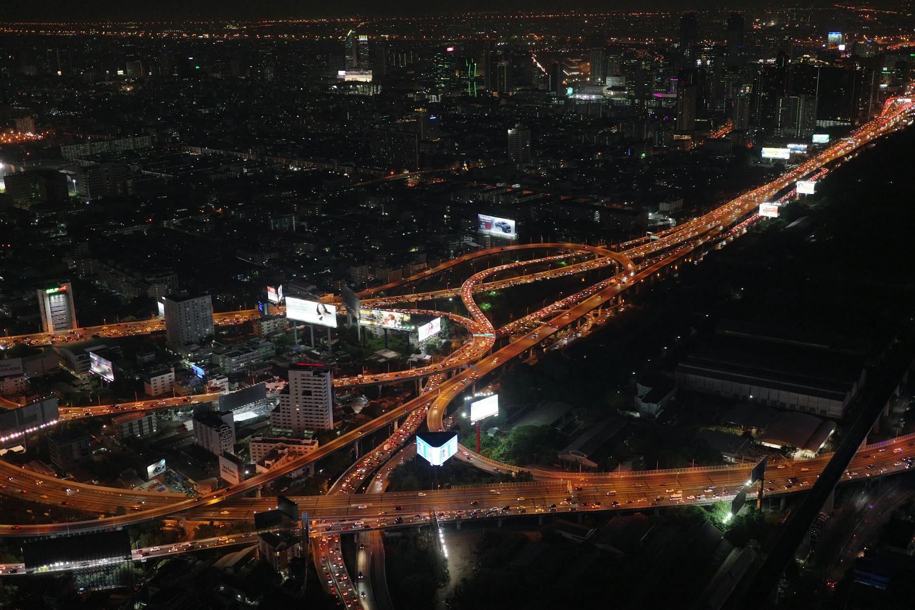 Bangkok architecture at night