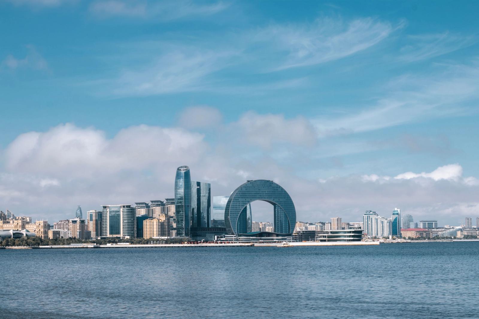 Stunning view of Baku's skyline featuring modern architecture under clear skies