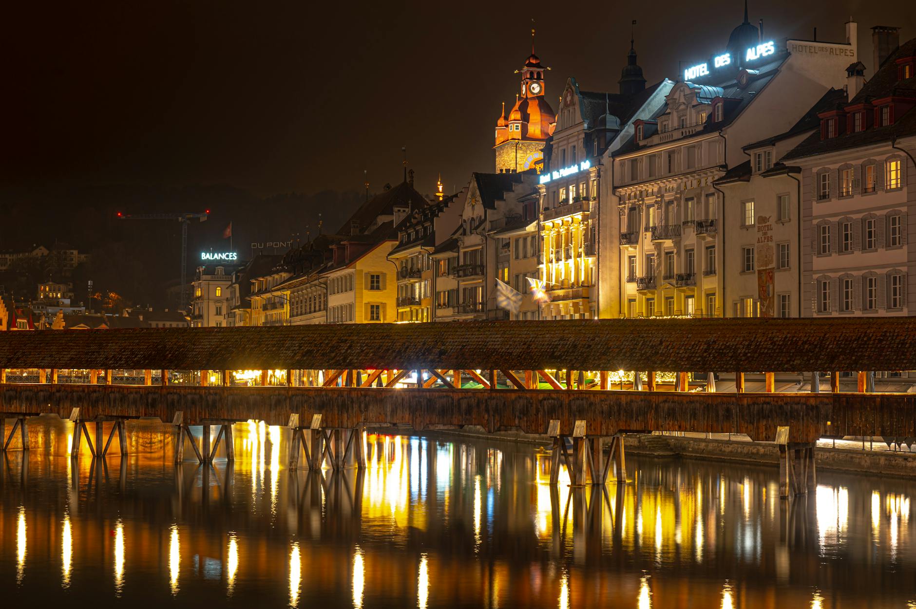 Lucerne architecture at night