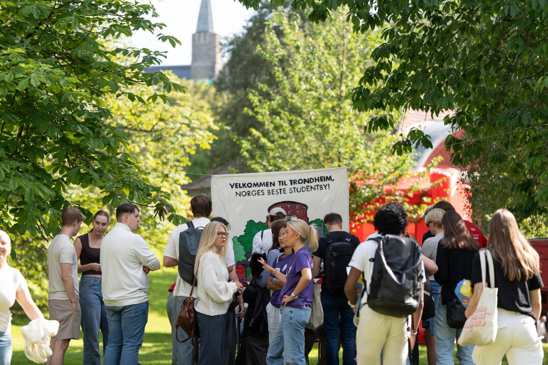 Students gathered in Elgeseter park during freshers week 2024