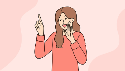 Illustrasjon av student som rekker opp hånden og snakker, som symboliserer det å ta ordet i en gruppe.