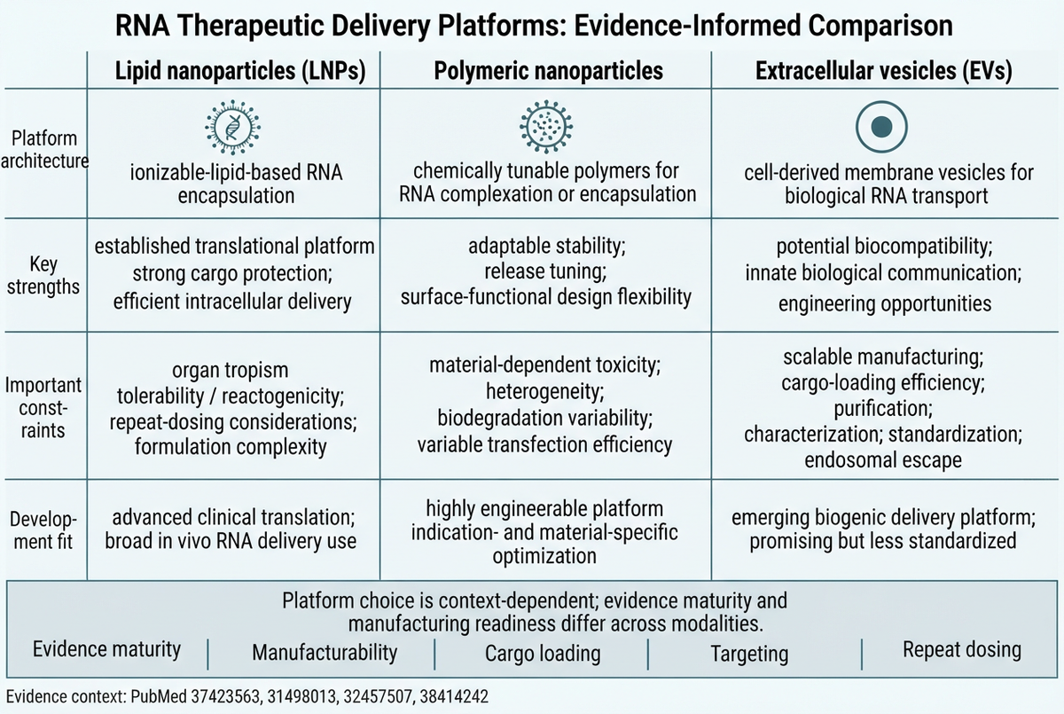 RNA Therapeutic Delivery Platforms: Evidence-Informed Comparison