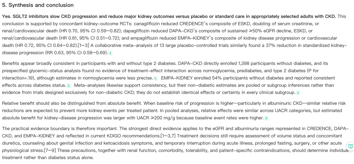 Noah AI synthesis of SGLT2 inhibitor kidney evidence in adults with and without type 2 diabetes