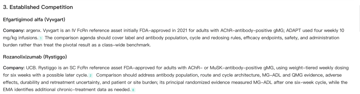 Approved FcRn reference assets in generalized myasthenia gravis: efgartigimod alfa (Vyvgart) and rozanolixizumab (Rystiggo).