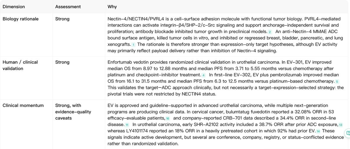 Noah AI Nectin-4 attractiveness scorecard: biology, human validation, and clinical momentum.