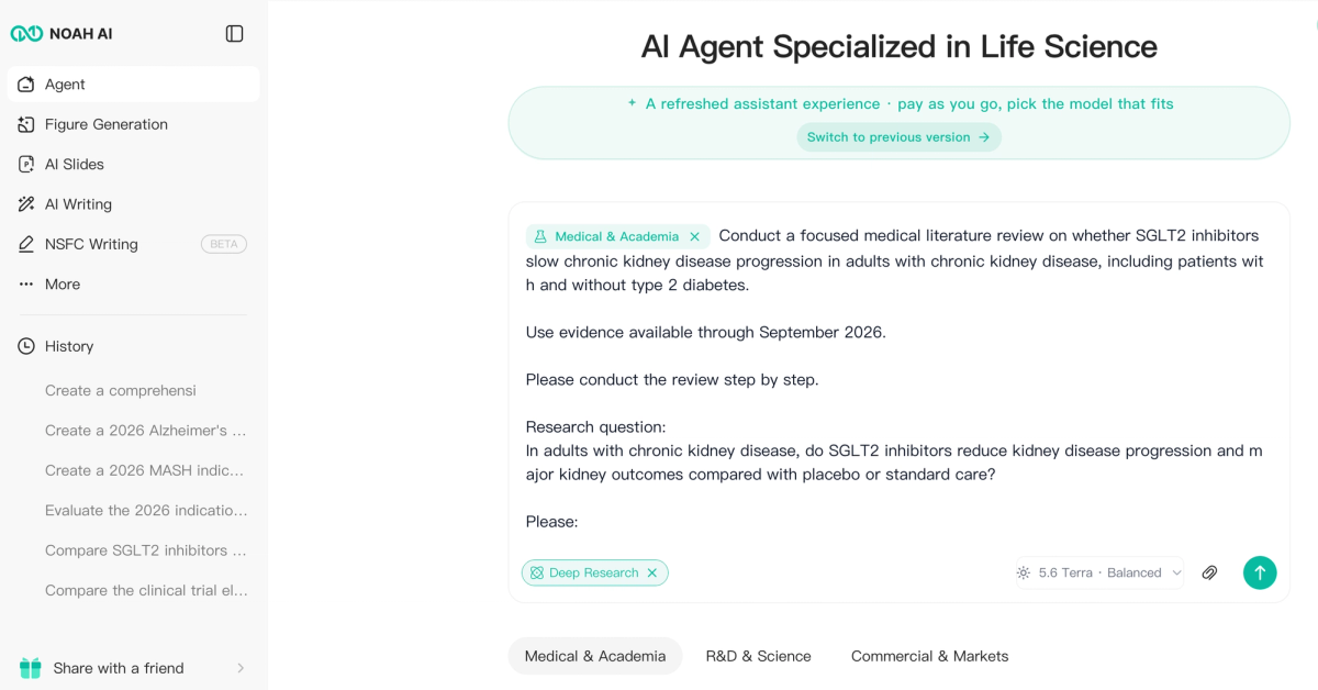 Noah AI input for a medical literature review on SGLT2 inhibitors and chronic kidney disease