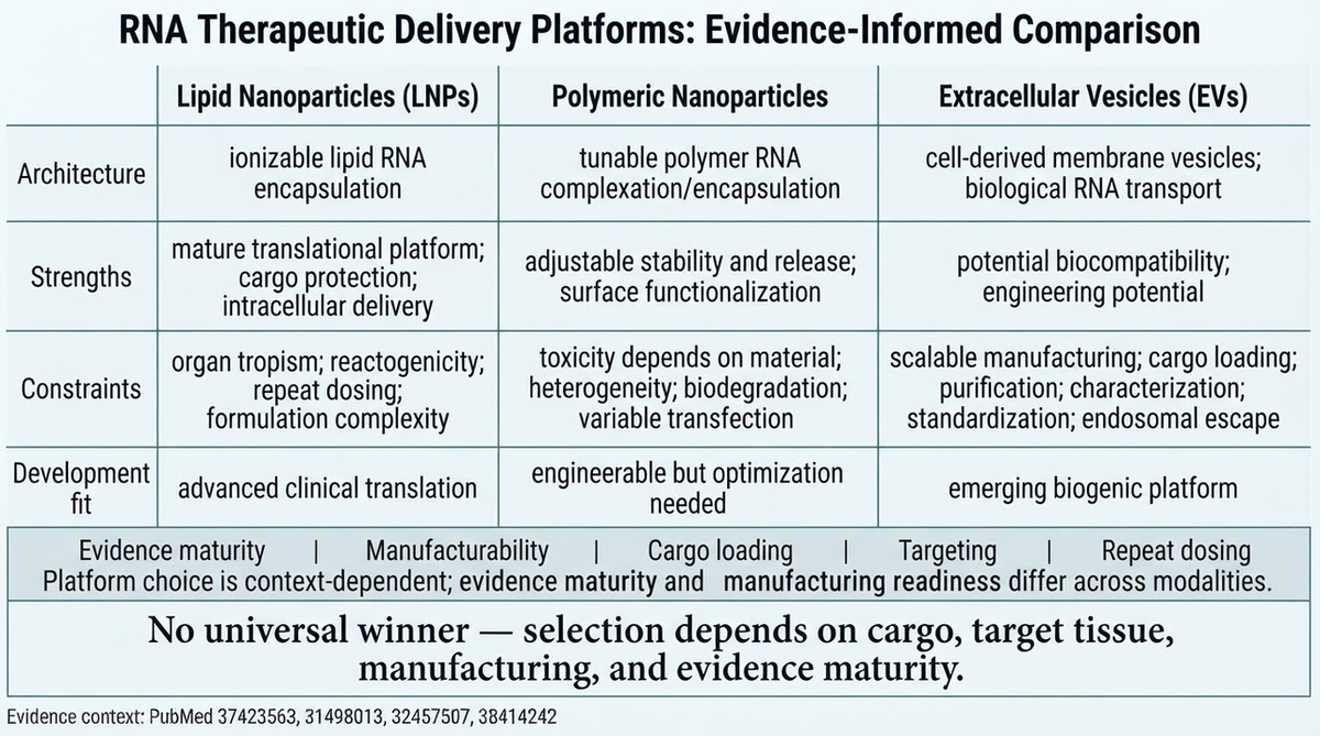 RNA Therapeutic Delivery Platforms: Evidence-Informed Comparison