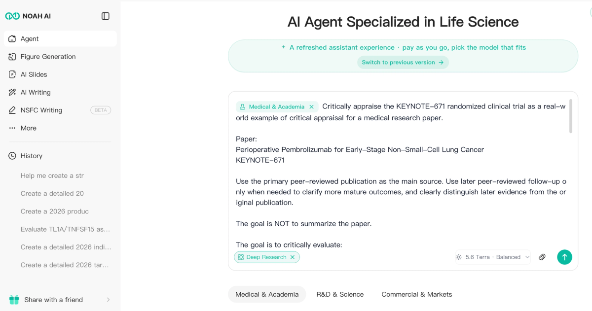 Noah AI prompt for critical appraisal of the KEYNOTE-671 randomized clinical trial