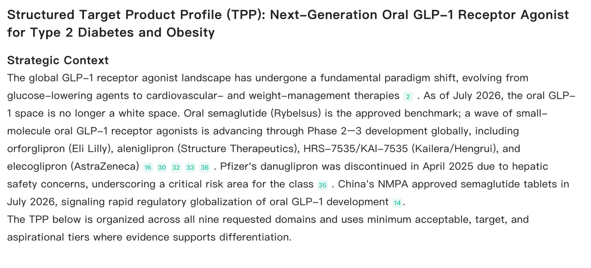 Noah AI strategic context for a next generation oral GLP-1 target product profile