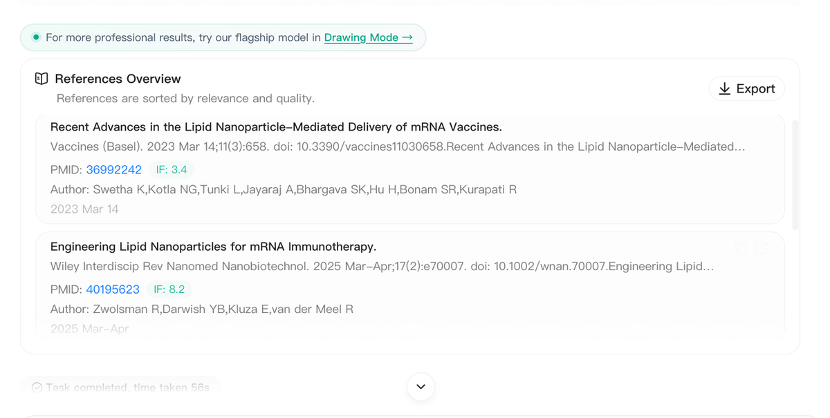 The evidence inspection layer links each PubMed record to the part of the revision it helps constrain.