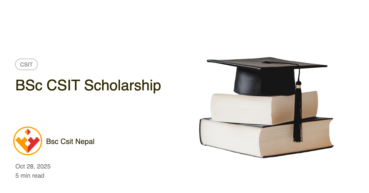 bsc csit scholarship with a graduation hat and books