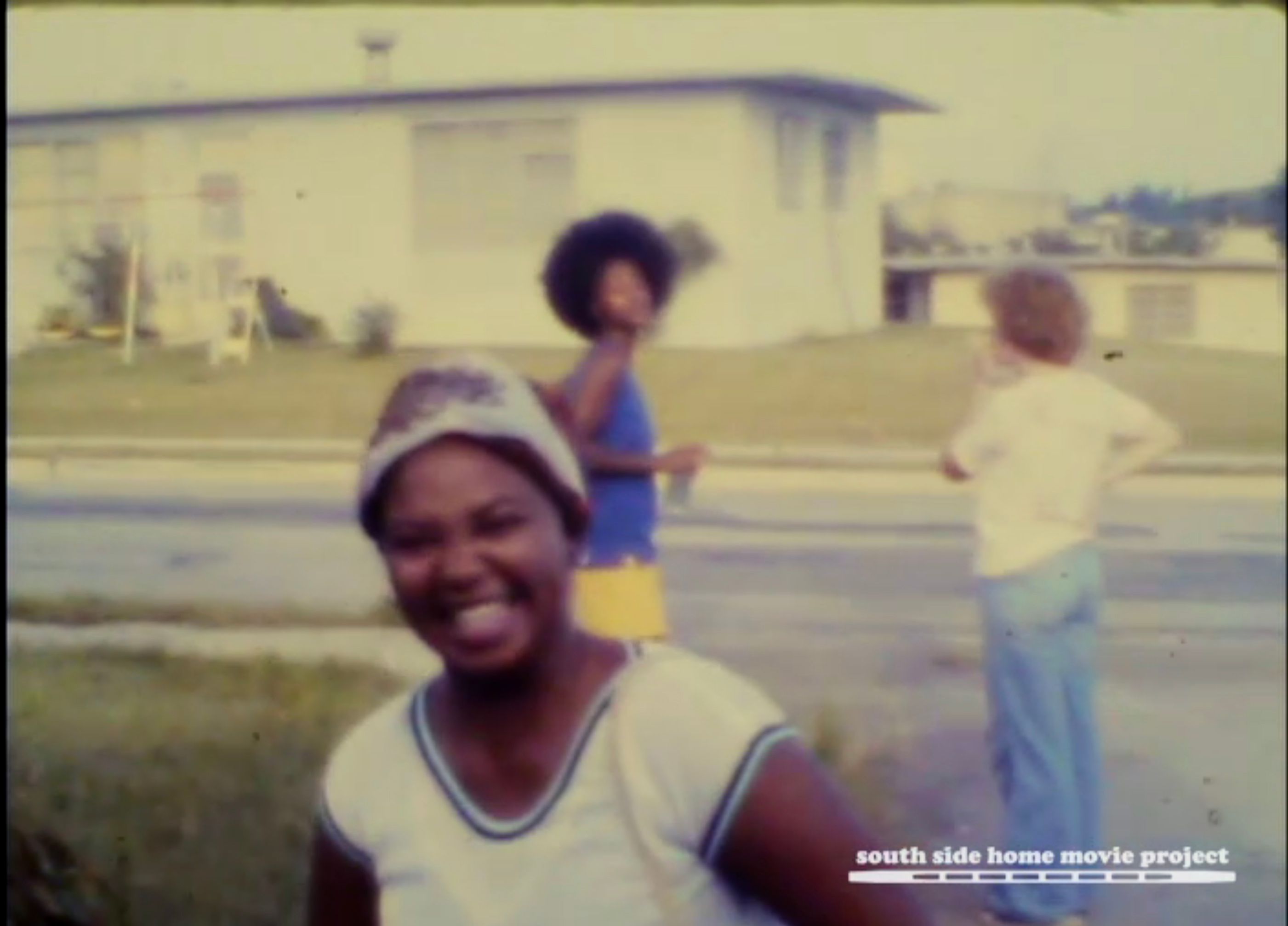 The Buford family in Okinawa, Japan, ca. 1976, in a film still from the Buford Family Collection.