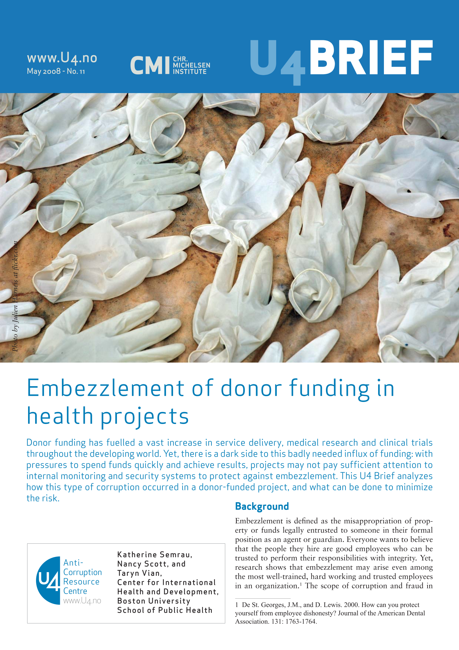 Embezzlement of Donor Funding in Health Projects