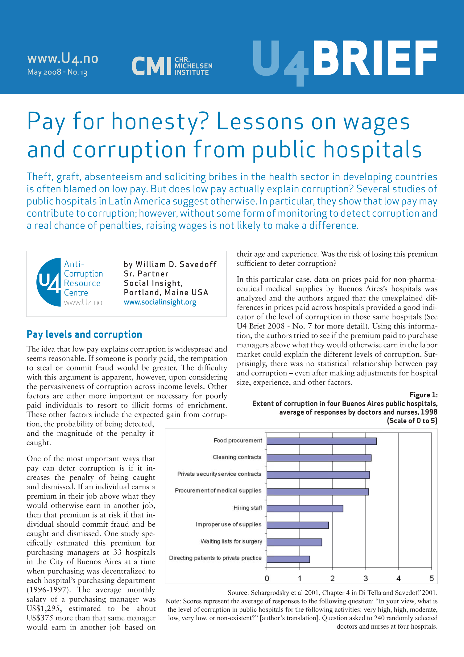 Pay for honesty? Lessons on wages and corruption from public hospitals