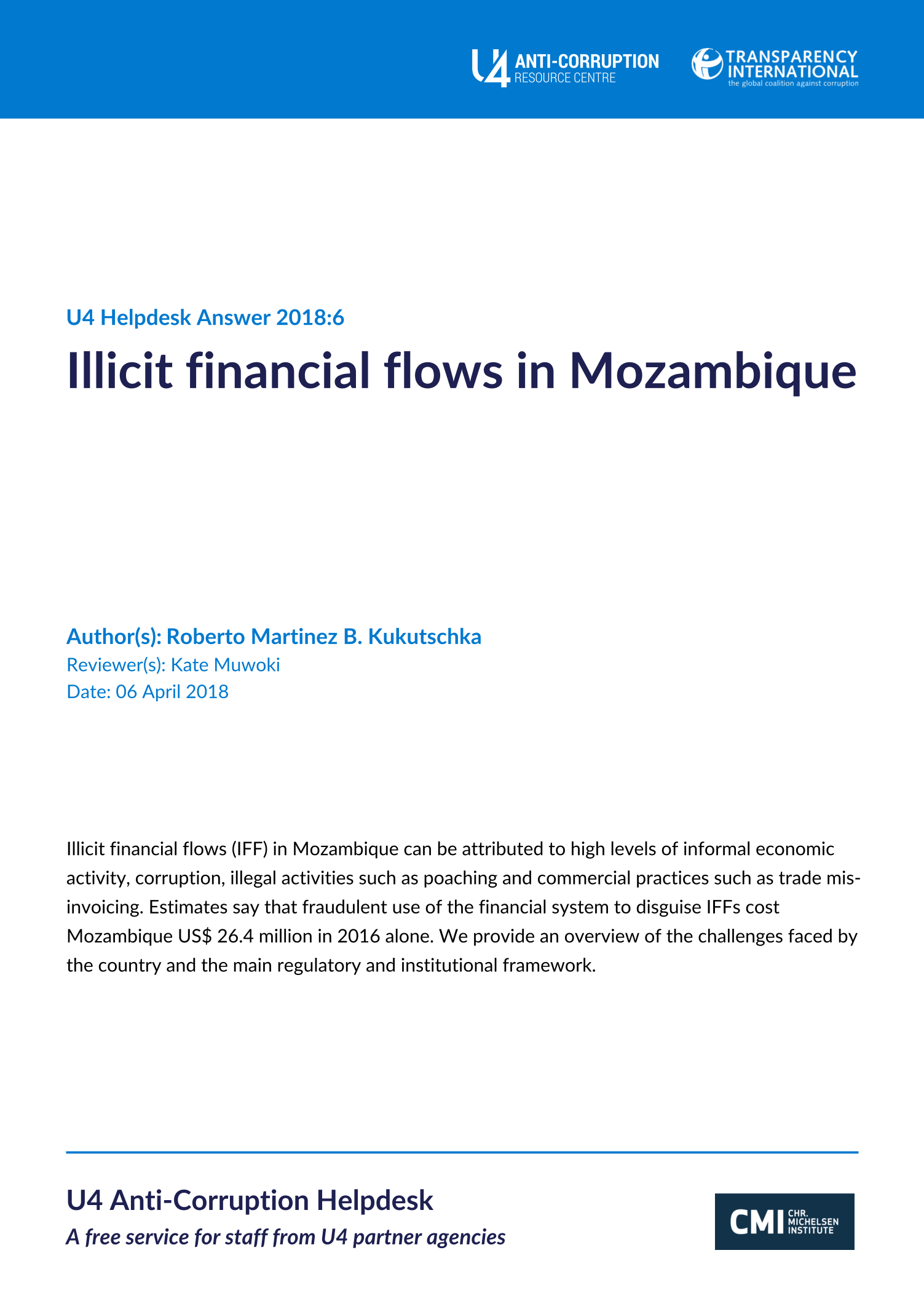 Illicit financial flows in Mozambique