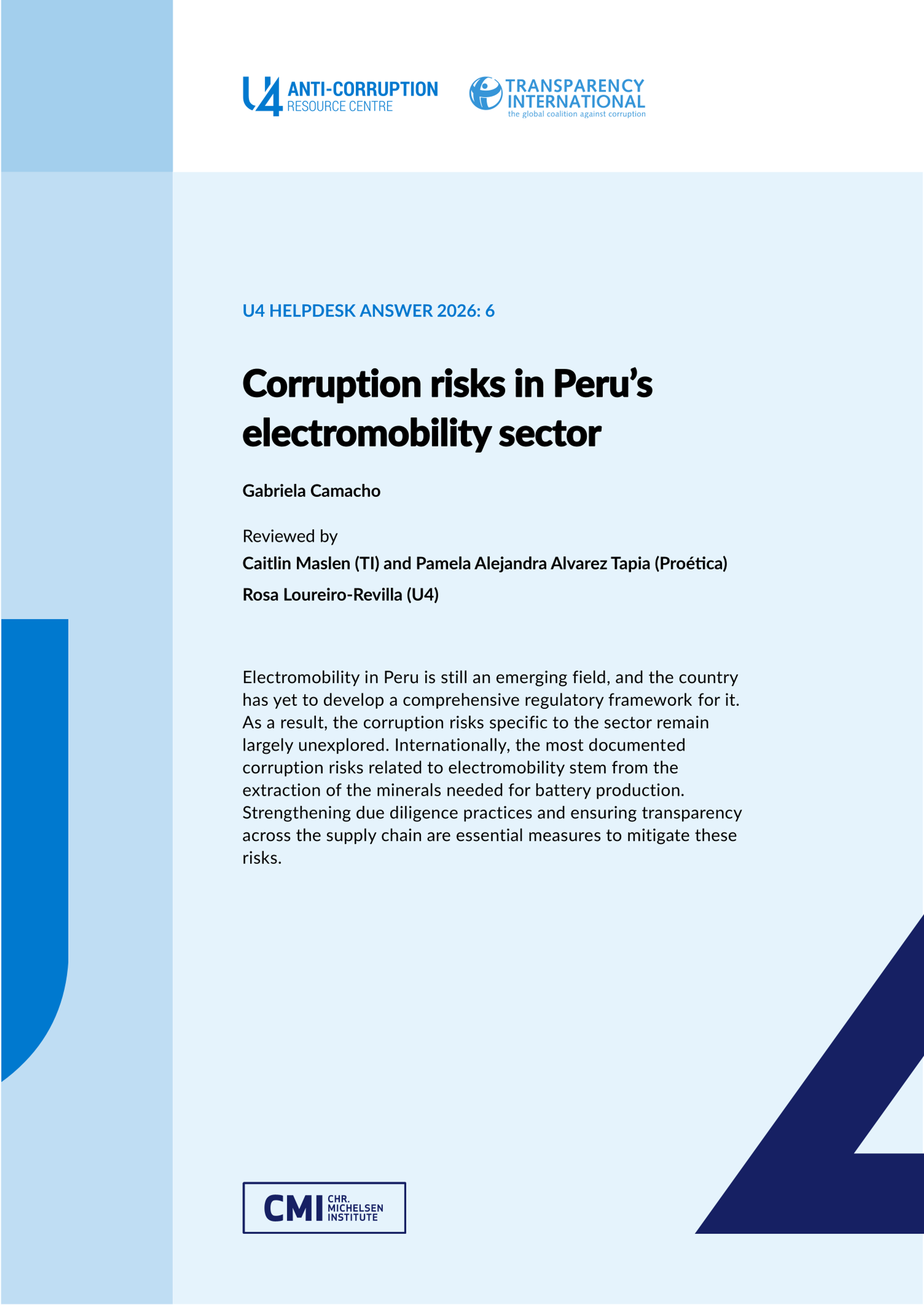 Corruption risks in Peru’s electromobility sector