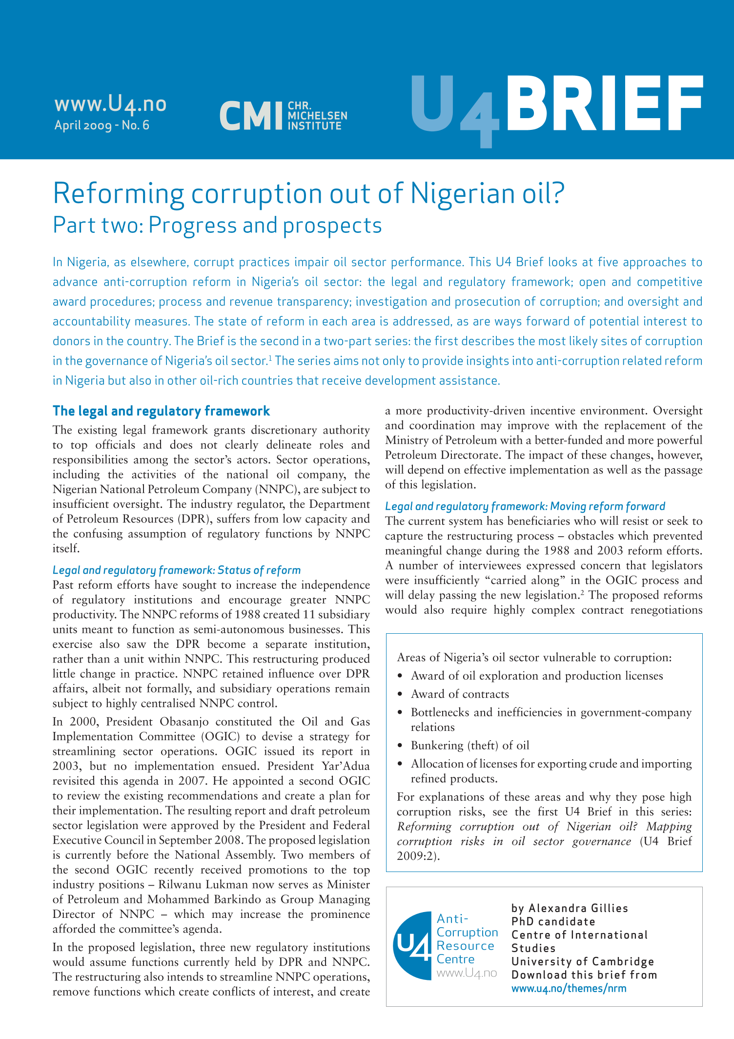 Reforming corruption out of Nigerian oil? Part two: Progress and prospects
