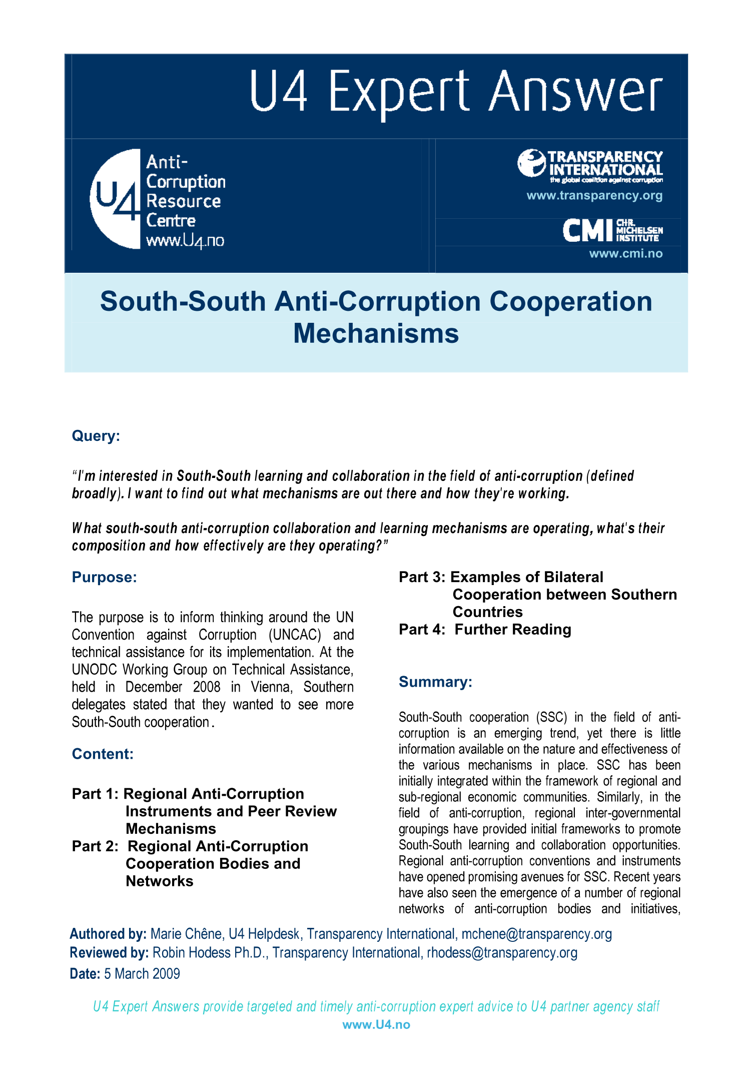 South-south anti-corruption cooperation mechanisms