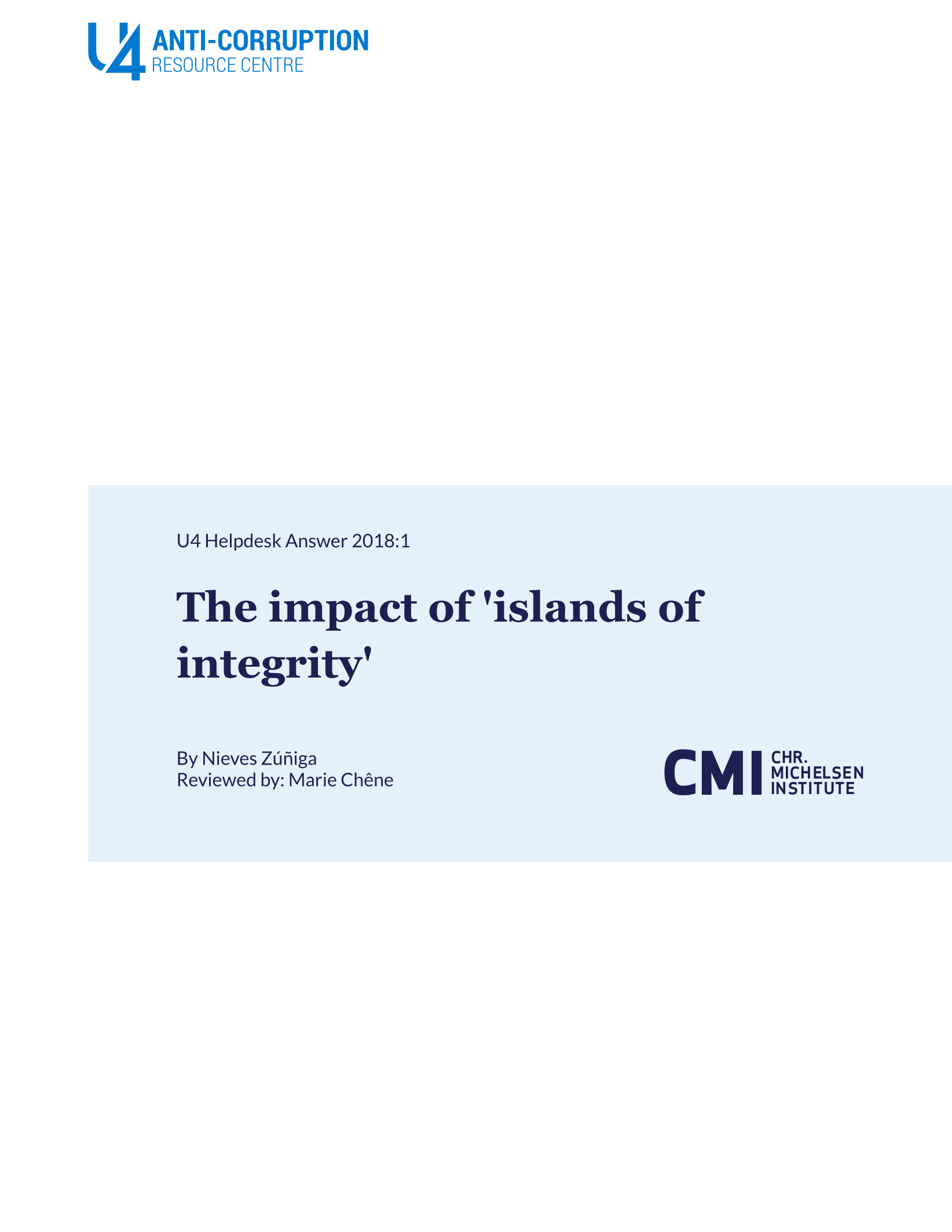 The impact of 'islands of integrity'