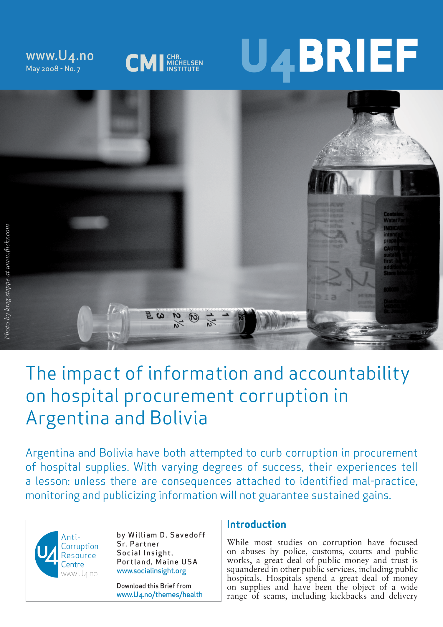 The impact of information and accountability on hospital procurement corruption in Argentina and Bolivia