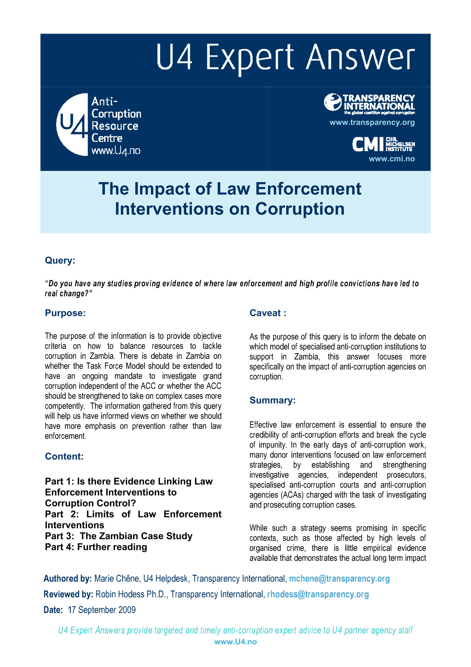 Impact of law enforcement interventions on corruption