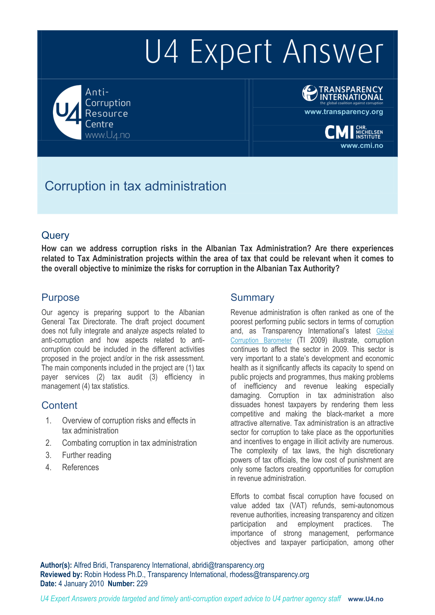 Corruption in tax administration