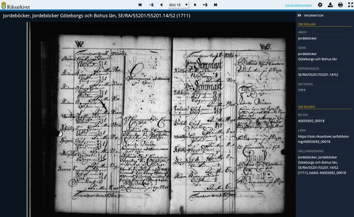 Photo of old registry ledger