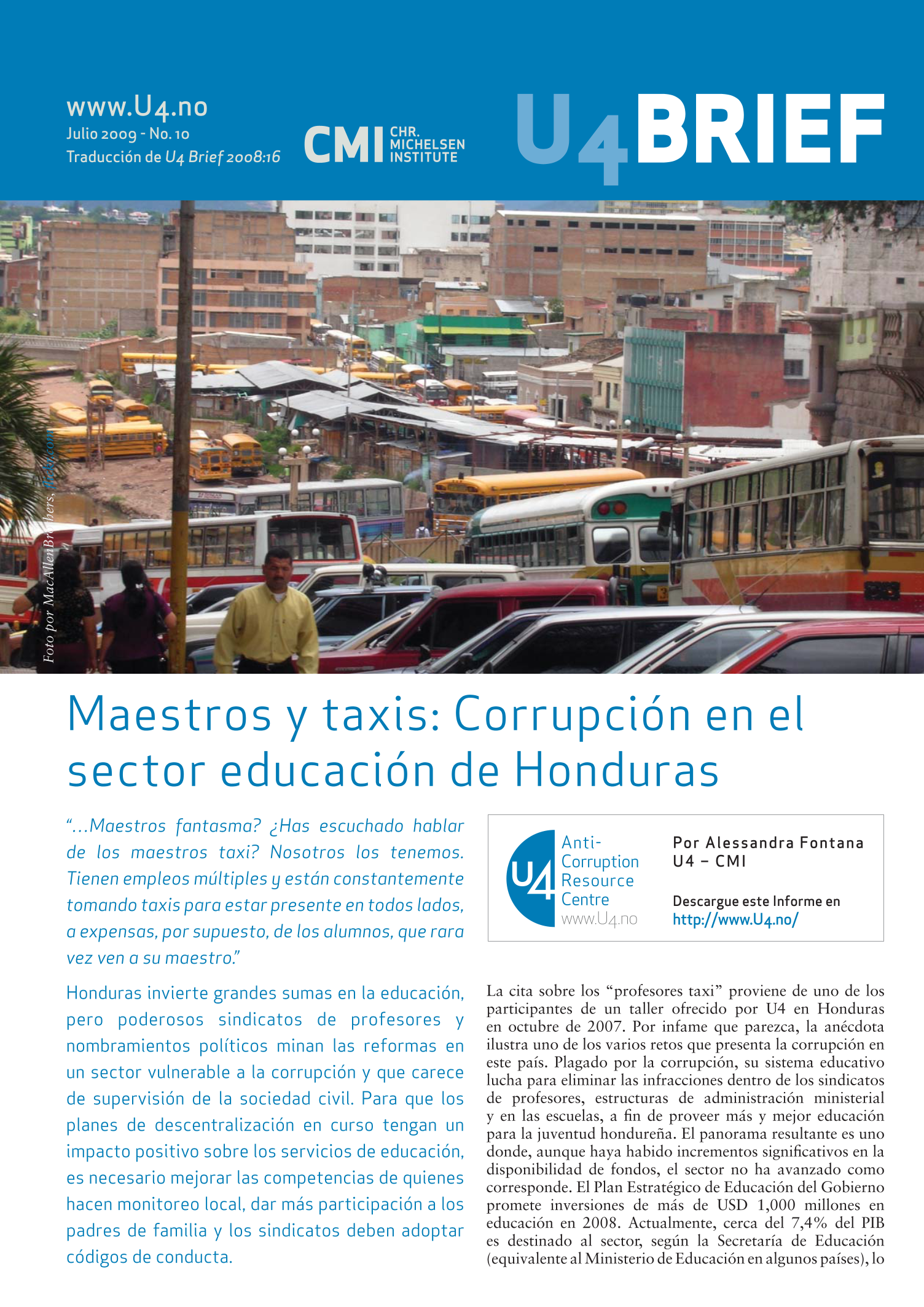 Maestros y taxis: Corrupción en el sector educación de Honduras
