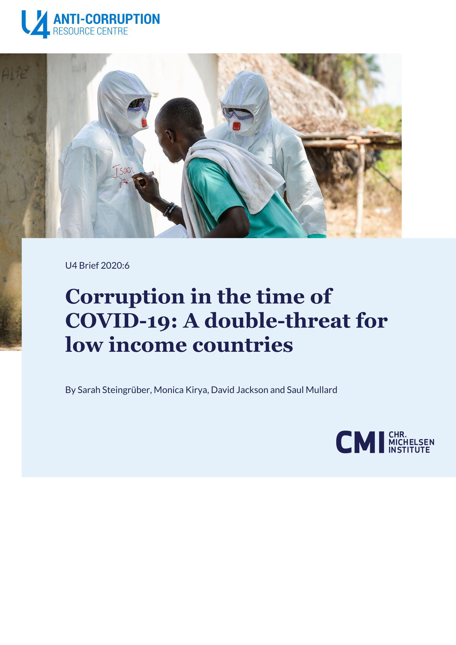 Corruption in the time of COVID-19: A double-threat for low income countries